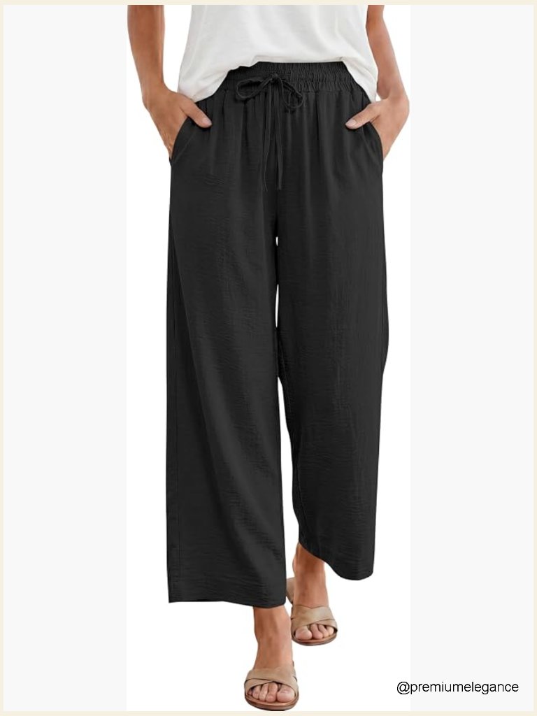 Women Wide Leg Palazzo Pants High Waisted Loose Casual Summer Trousers